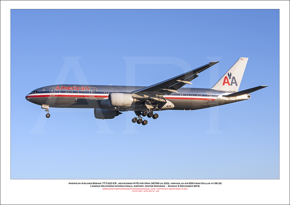 N751AN- American Airlines Boeing 777-223 ER (Msn 30798 Ln 333) - 01