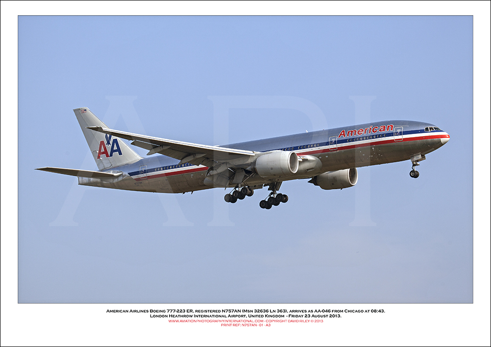 N757AN- American Airlines Boeing 777-223 ER  (Msn 32636 Ln 363)- 01