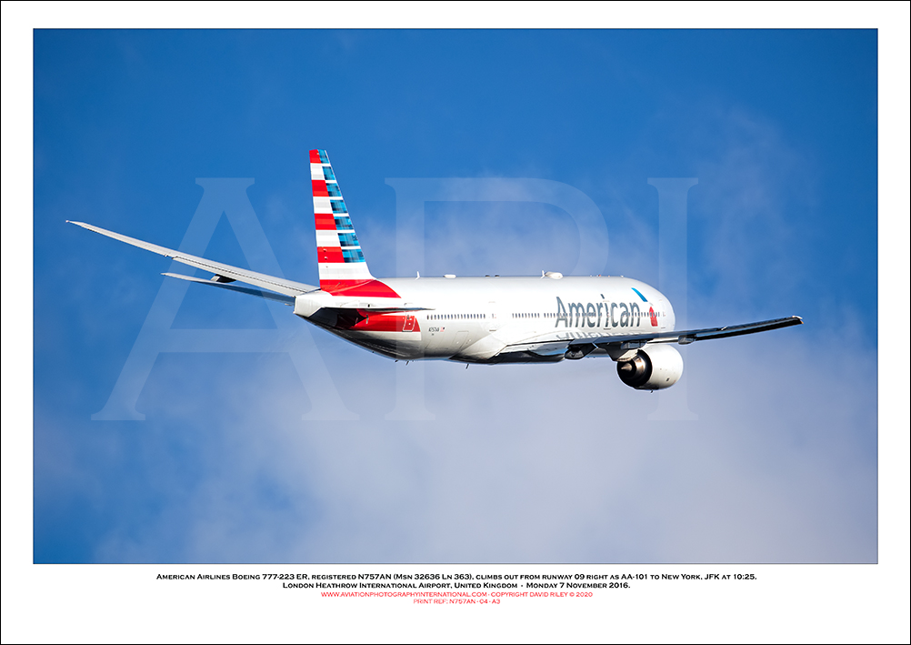 N757AN- American Airlines Boeing 777-223 ER  (Msn 32636 Ln 363) - 04