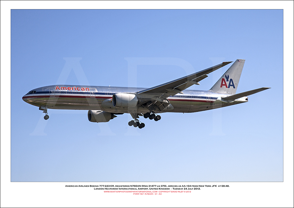 N760AN- American Airlines Boeing 777-223 ER (Msn 31477 Ln 379)- 01