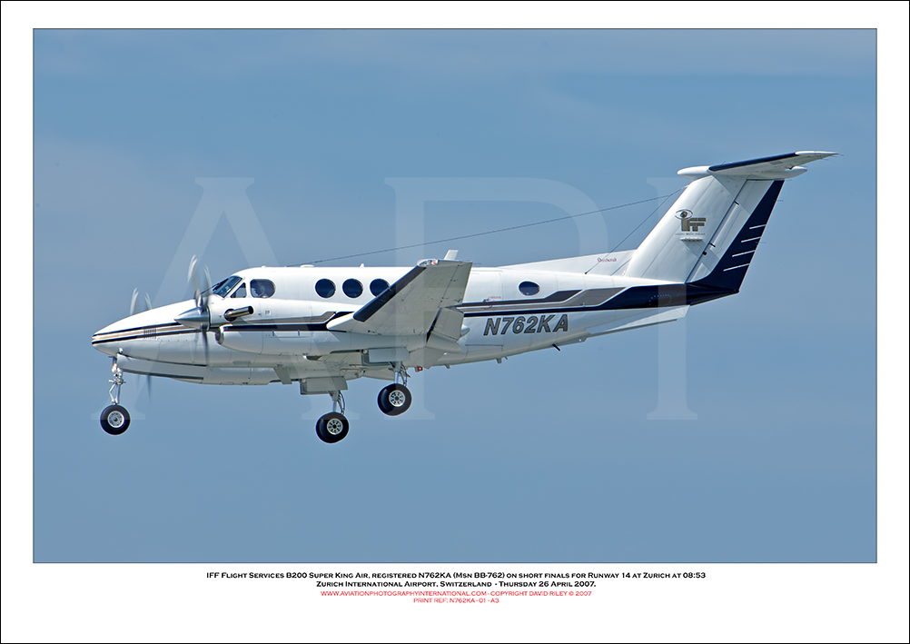 N762KA - IFF Flight Services B200 Super King Air (Msn BB-762)- 01