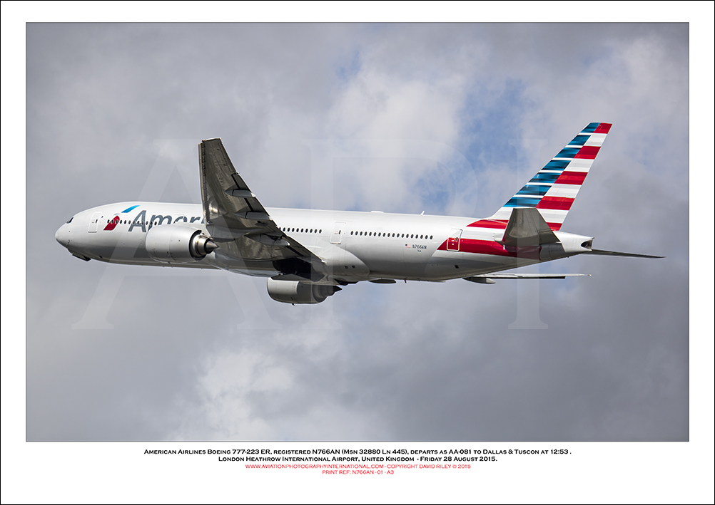 N766AN- American Airlines Boeing 777-223 ER  (Msn 32880 Ln 445) - 01