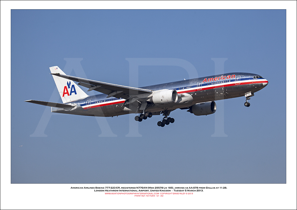 N770AN- American Airlines Boeing 777-223 ER(Msn 29578 Ln 185) - 01
