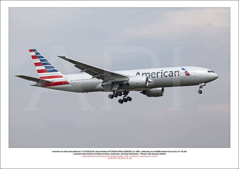N770AN- American Airlines Boeing 777-223 ER (Msn 29578 Ln 185) - 02