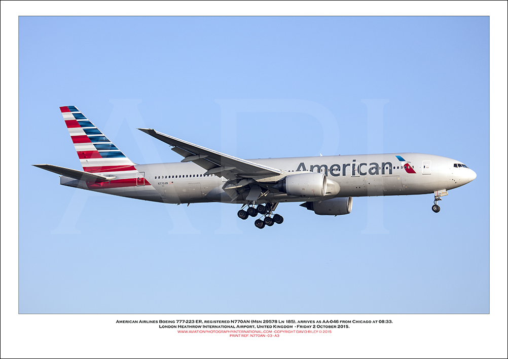 N770AN- American Airlines Boeing 777-223 ER (Msn 29578 Ln 185) - 03