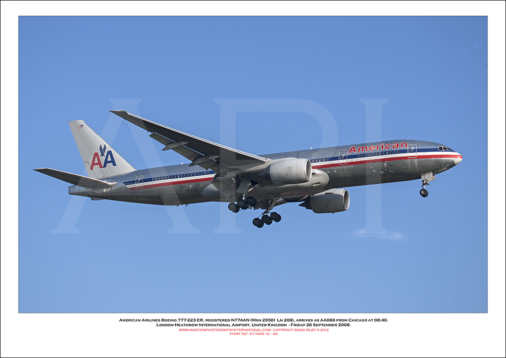 N774AN- American Airlines Boeing 777-223 ER (Msn 29581 Ln 208)  - 01