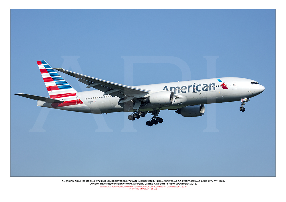 N776AN- American Airlines Boeing 777-223 ER (Msn  29582 Ln 215)  - 01