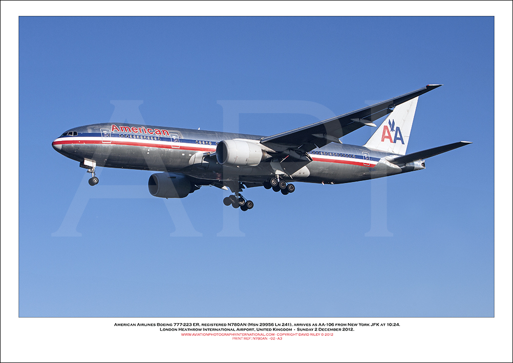 N780AN- American Airlines Boeing 777-223 ER (Msn 29581 Ln 208)  - 02