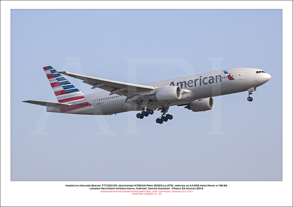 N782AN- American Airlines Boeing 777-223 ER (Msn 30003 Ln 270)  - 01