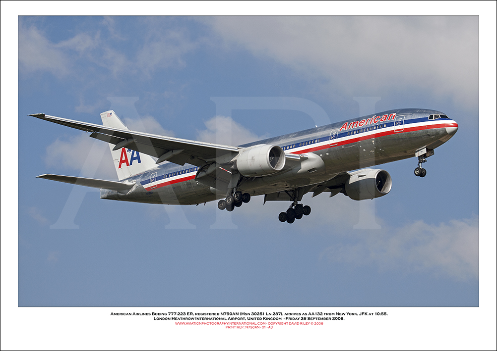 N790AN- American Airlines Boeing 777-223 ER  (Msn 30251 Ln 287 - 01