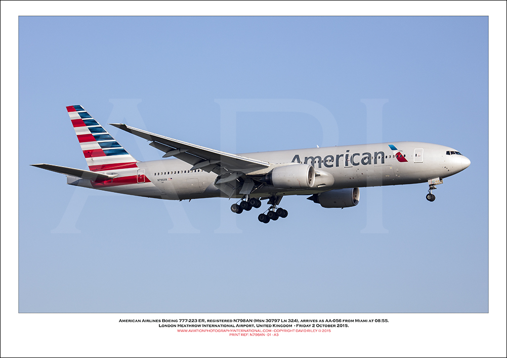 N798AN- American Airlines Boeing 777-223 ER  (Msn  30797 Ln 324)  - 01