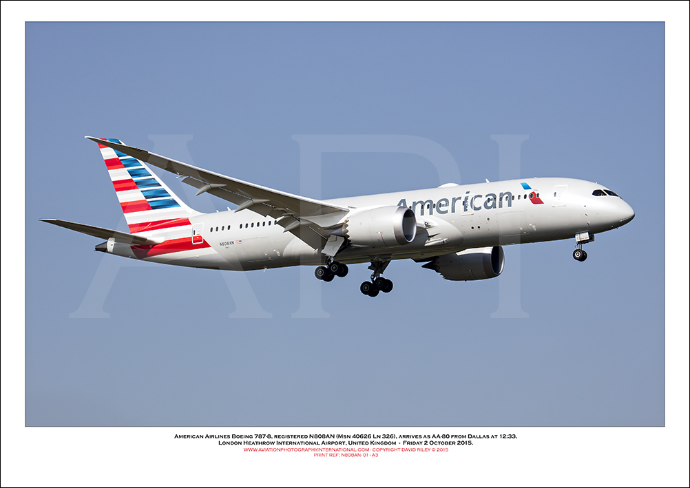 N808AN- American Airlines Boeing 787-8 (Msn 40626 Ln 326) - 01