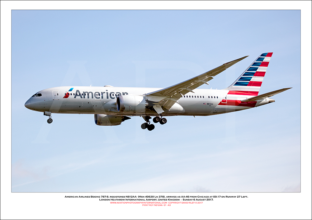 N812AA- American Airlines Boeing 787-8 (Msn 40630 Ln 378) - 01