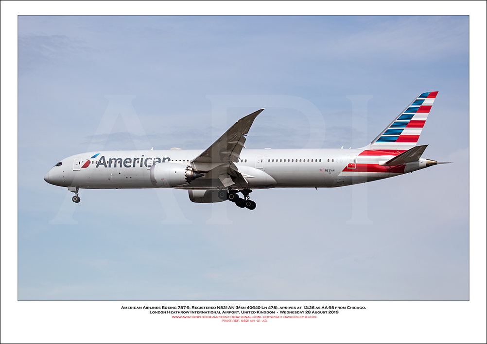 N821AN - American Airlines Boeing 787-8 (Msn 40640 Ln 478) - 01