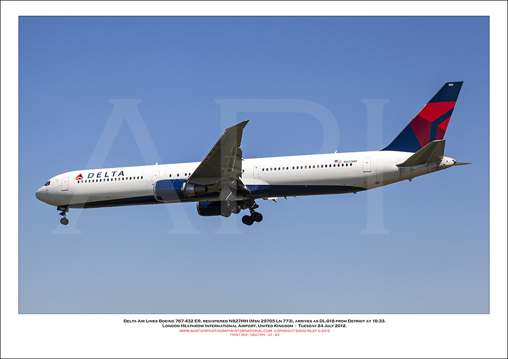 N827MH - Delta Air Lines Boeing 767-432 ER  (Msn 29705 Ln 773) - 01