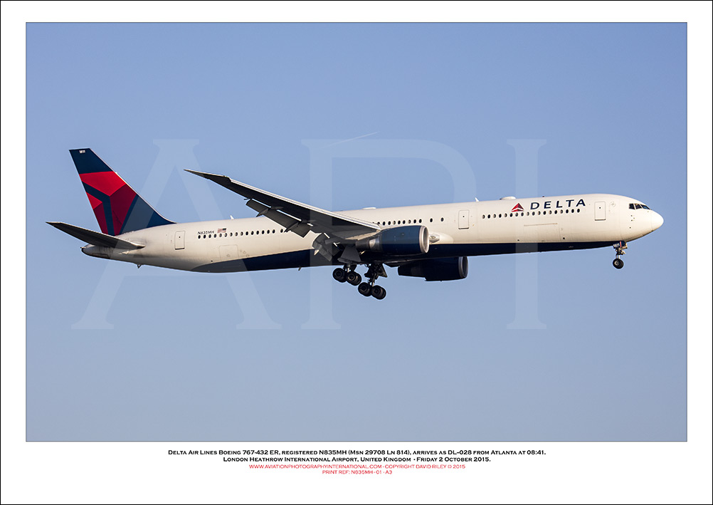 N835MH - Delta Air Lines Boeing 767-432 ER  (Msn29708 Ln 814) - 01