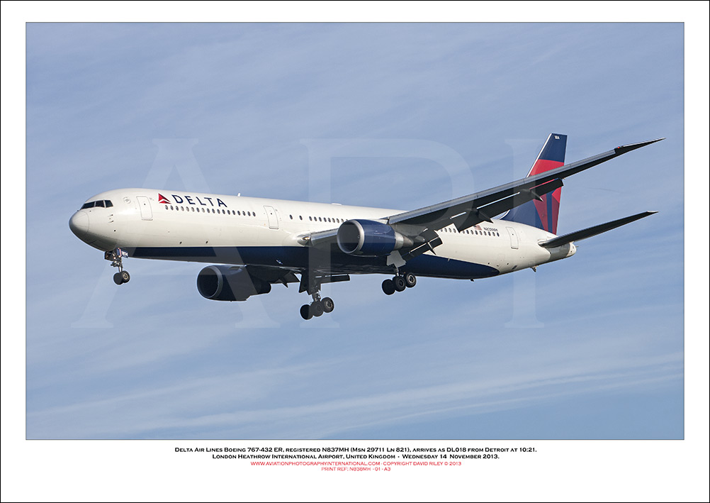 N838MH - Delta Air Lines Boeing 767-432 ER  (Msn 29711  Ln 821) - 01