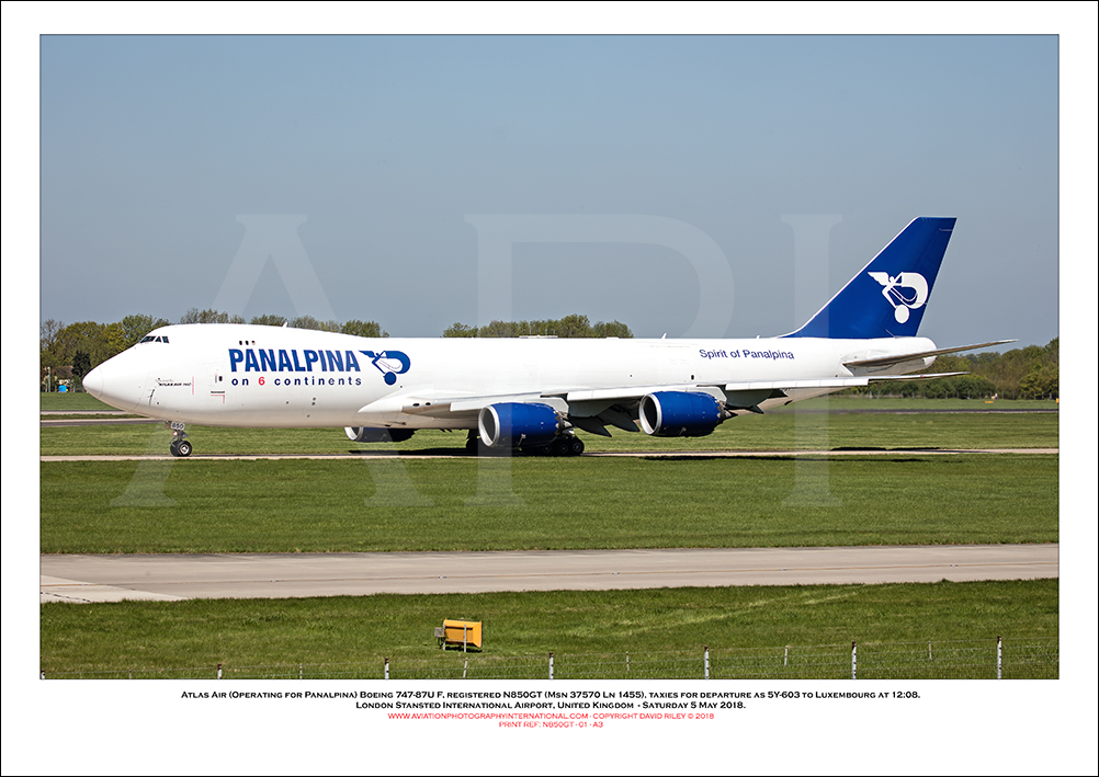 N850GT - Atlas Air (Operating for Panalpina) Boeing 747-87U F (Msn 37570 Ln 1455)  - 01