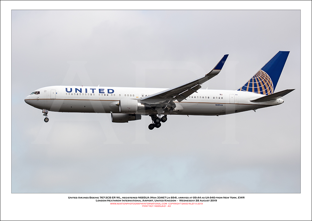 N865UA - United Airlines Boeing 767-3CB ER WL  (Msn 33467 Ln 894) - 01