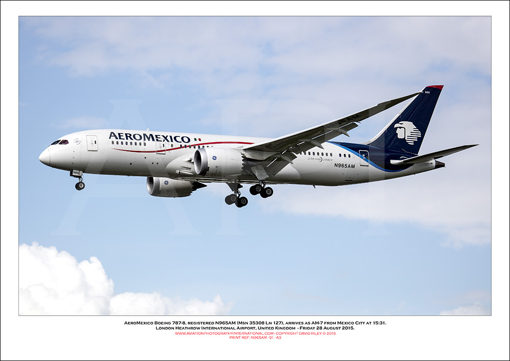 N965AM- AeroMexico Boeing 787-8  (Msn 35308 Ln 127) - 01