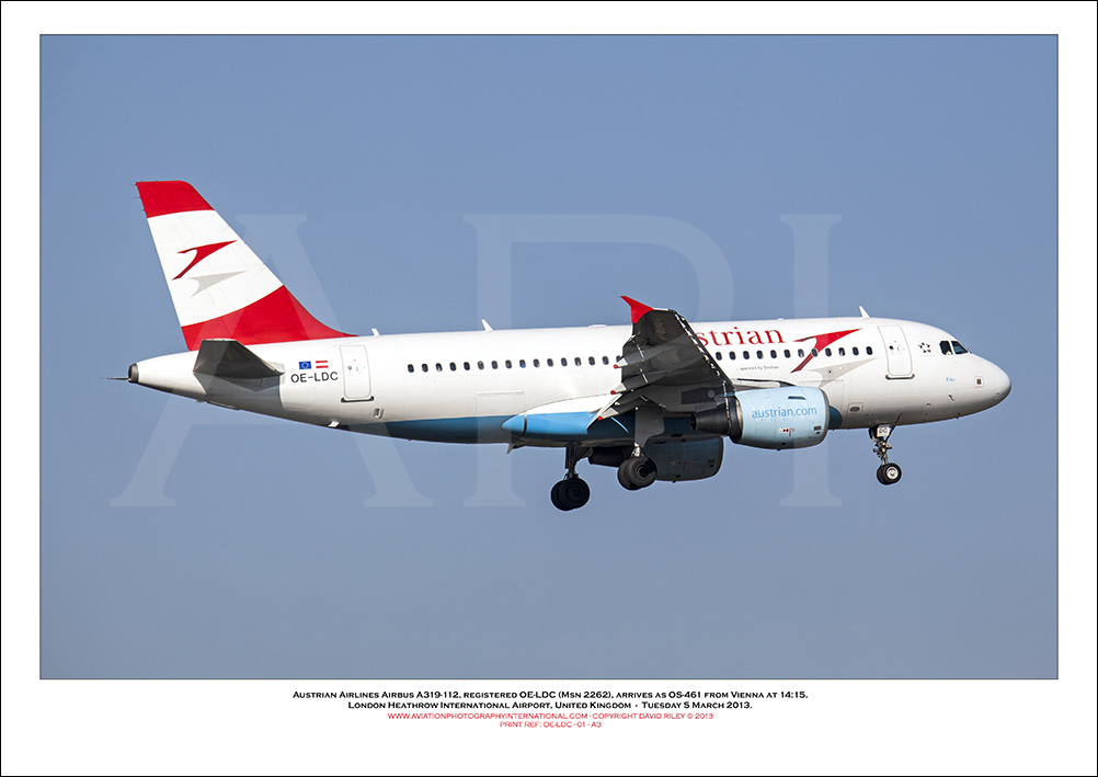 OE-LDC- Austrian Airbus A319-112  (Msn2262) - 01