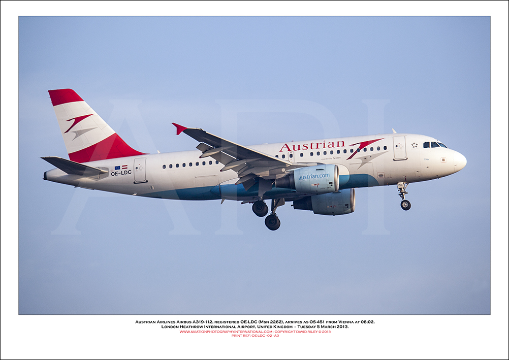 OE-LDC- Austrian Airbus A319-112  (Msn 2262) - 02
