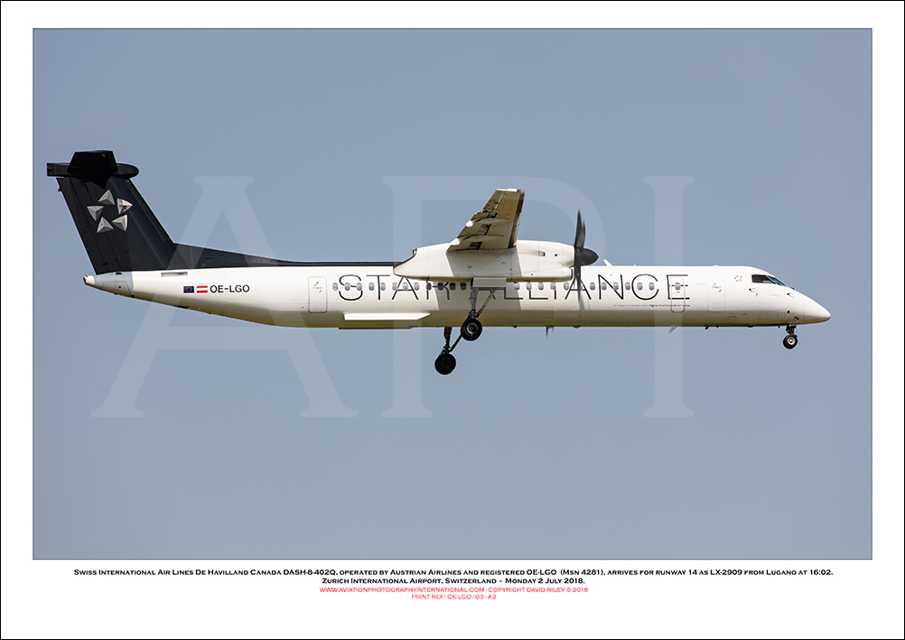 OE-LGO - Swiss International Air Lines  De Havilland Canada DASH-8-402Q (Msn 4281) - 03
