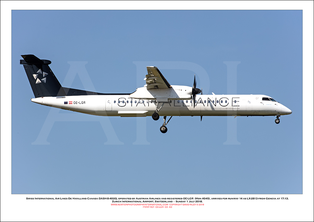 OE-LGR - Swiss International Air Lines  De Havilland Canada DASH-8-402Q (Msn 4045) - 03