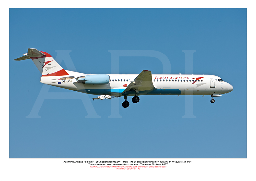 OE-LVH- Austrian Arrows Fokker F-100 (Msn 11456) - 01