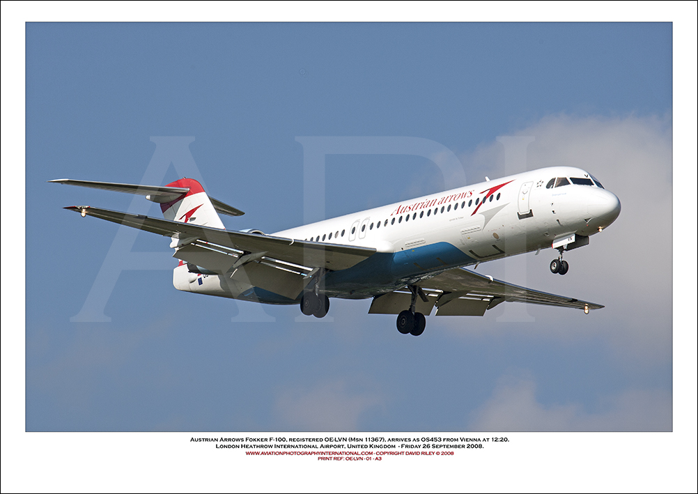 OE-LVN- Austrian Arrows Fokker F-100 (Msn 11367) - 01