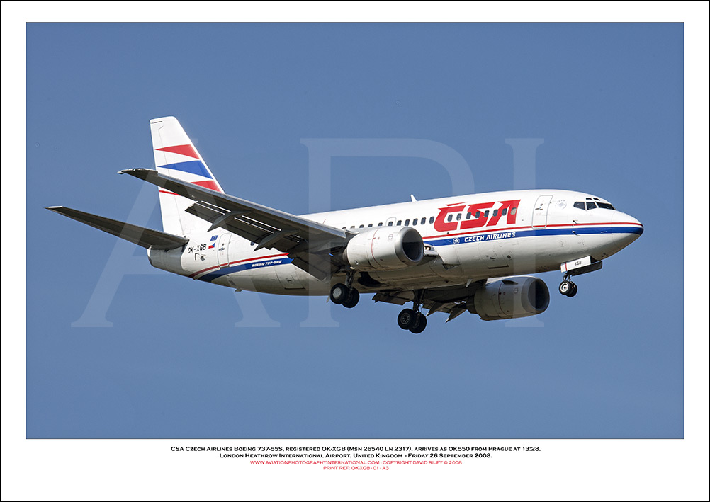 OK-XGB - CSA Czech Airlines Boeing 737-55S (Msn 26540 Ln 2317) - 01