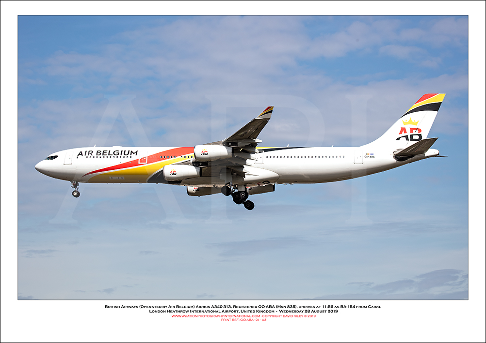 OO-ABA - British Airways (Operated by Air Belgium) Airbus A340-313  (Msn 835) - 01