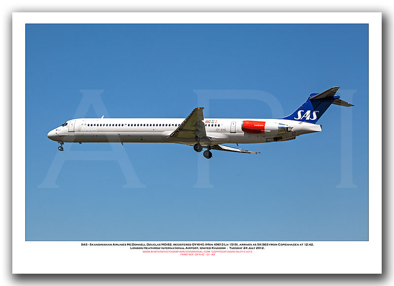 OY-KHG - SAS - Skandinavian Airlines McDonnell Douglas MD-82 (Msn 49613 Ln 1519) - 01