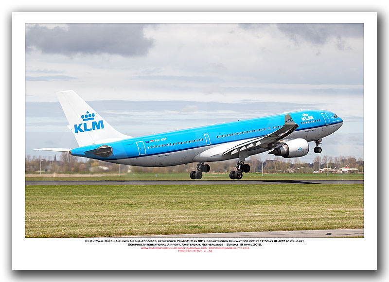 PH-AOF - KLM - Royal Dutch Airlines Airbus A330-203 (Msn 801) - 01