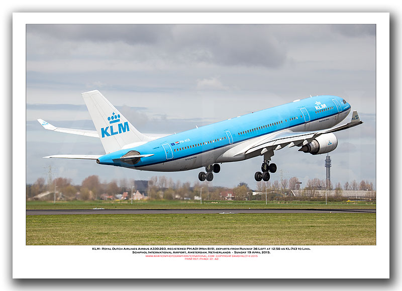 PH-AOI - KLM - Royal Dutch Airlines Airbus A330-203 (Msn 819) - 01