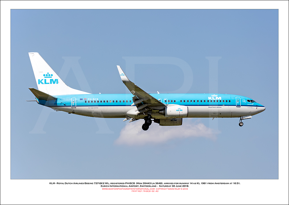 PH-BCB -  KLM - Royal Dutch Airlines Boeing 737-8K2 WL (Msn 39443 Ln 3648) - 02