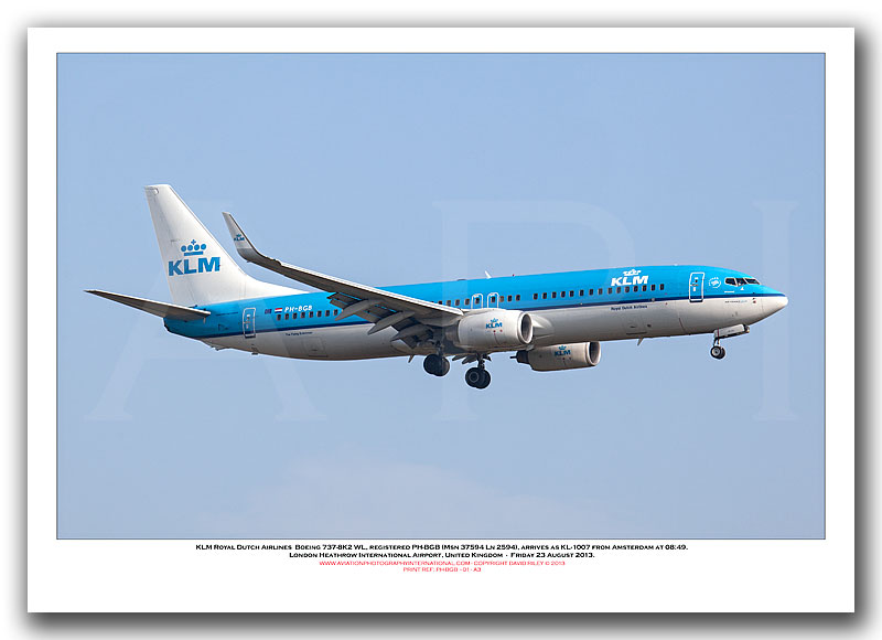 PH-BGB -  KLM - Royal Dutch Airlines Boeing 737-8K2 WL (Msn 37594 Ln 2594) - 01