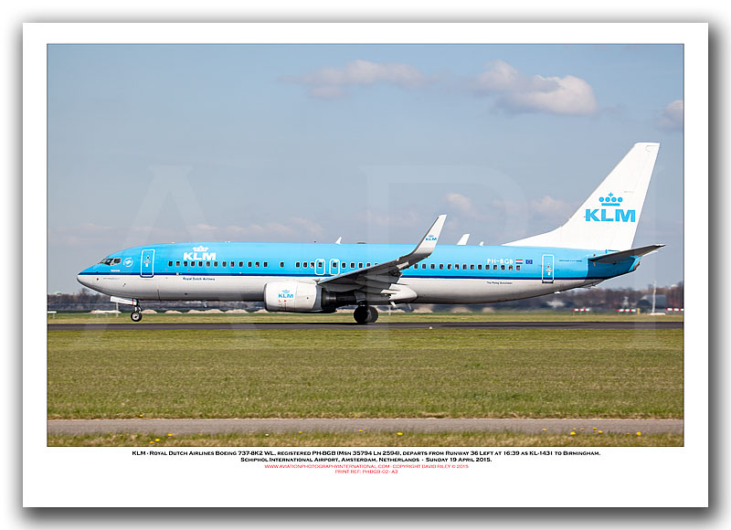 PH-BGB -  KLM - Royal Dutch Airlines Boeing 737-8K2 WL (Msn 37594 Ln 2594) - 02