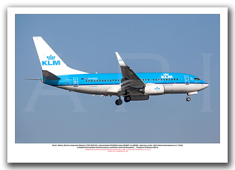 PH-BGG -  KLM - Royal Dutch Airlines Boeing 737-7K2 WL (Msn 30367 Ln 2835) - 02