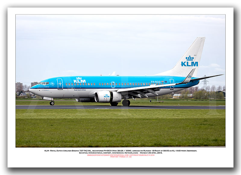 PH-BGO -  KLM - Royal Dutch Airlines Boeing 737-7K2 WL (Msn 38126 Ln 3590) - 01