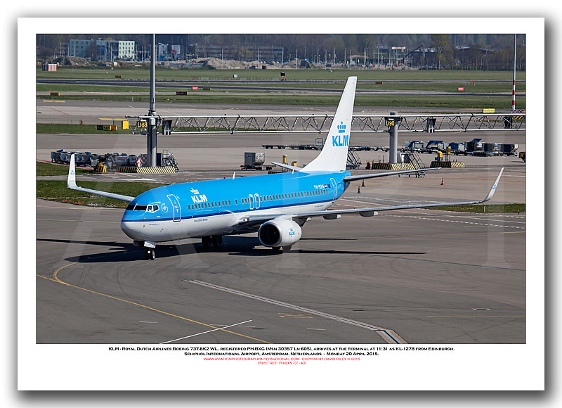PH-BXN -  KLM - Royal Dutch Airlines Boeing 737-8K2 WL (Msn 30356 Ln 728) - 01
