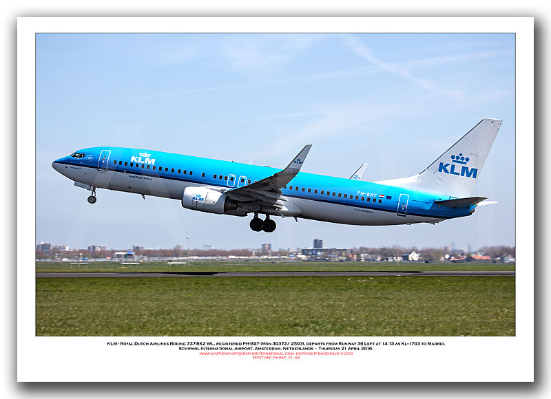 PH-BXY -  KLM - Royal Dutch Airlines Boeing 737-8K2 WL (Msn 30372 Ln 2503) - 01
