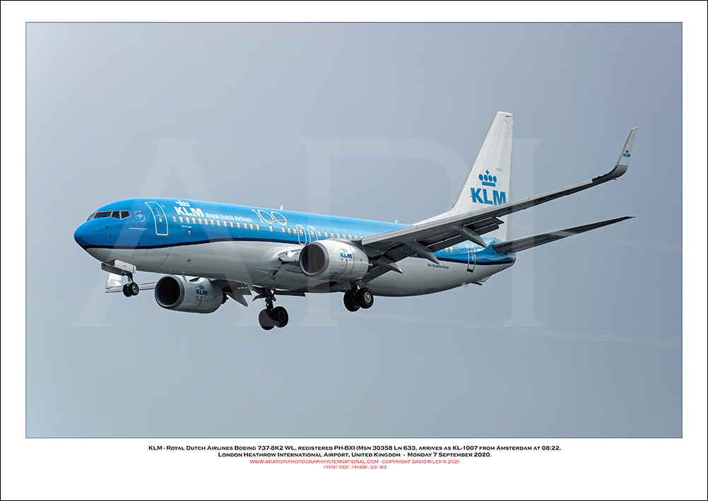 PH-BXI -  KLM - Royal Dutch Airlines Boeing 737-8K2 WL (Msn 30358 Ln 633) - 03