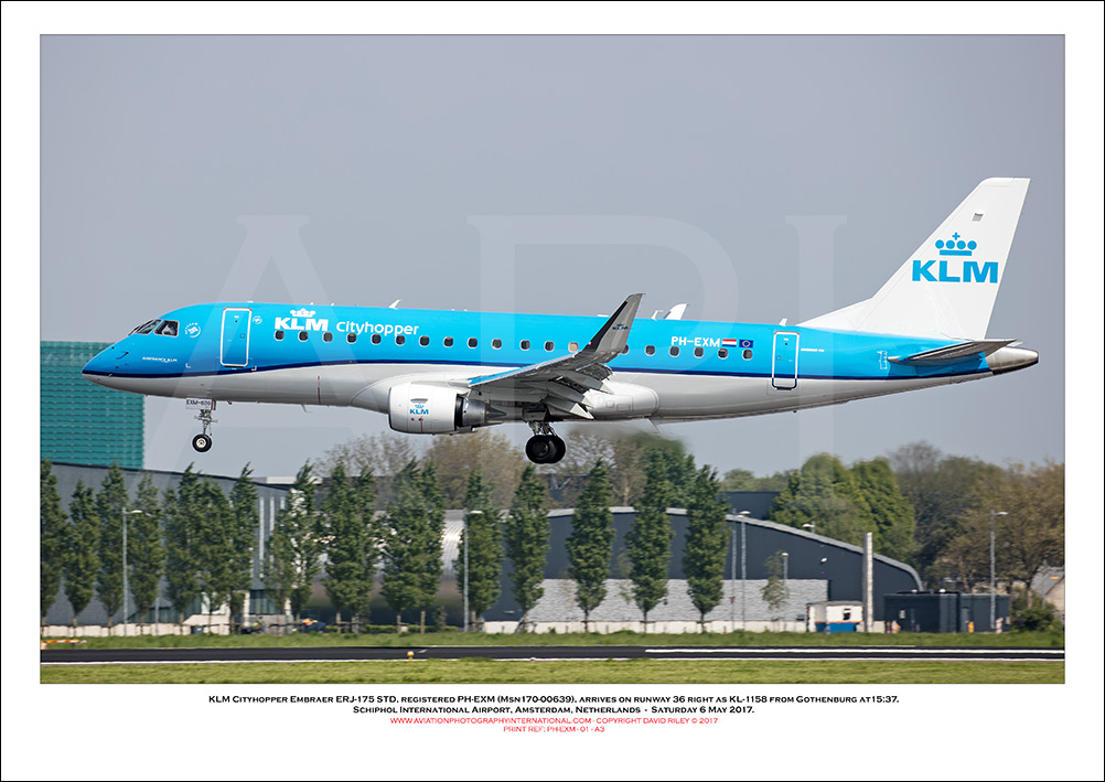 PH-EXM - KLM Cityhopper Embraer ERJ -175 STD (Msn 170-00639) - 01