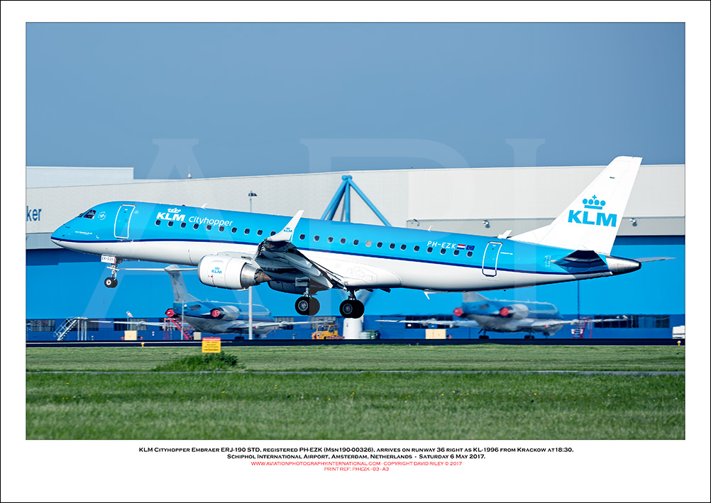 PH-EZK - KLM Cityhopper Embraer ERJ -190 STD (Msn  190-00326) - 03