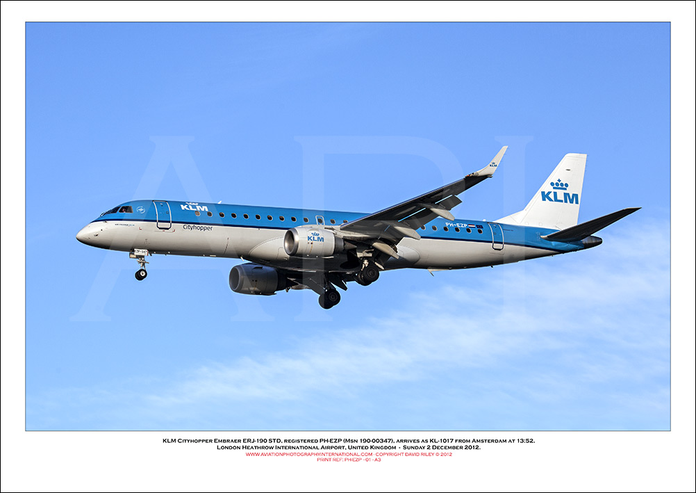 PH-EZP - KLM Cityhopper Embraer ERJ -190 STD (Msn  190-00347) - 01