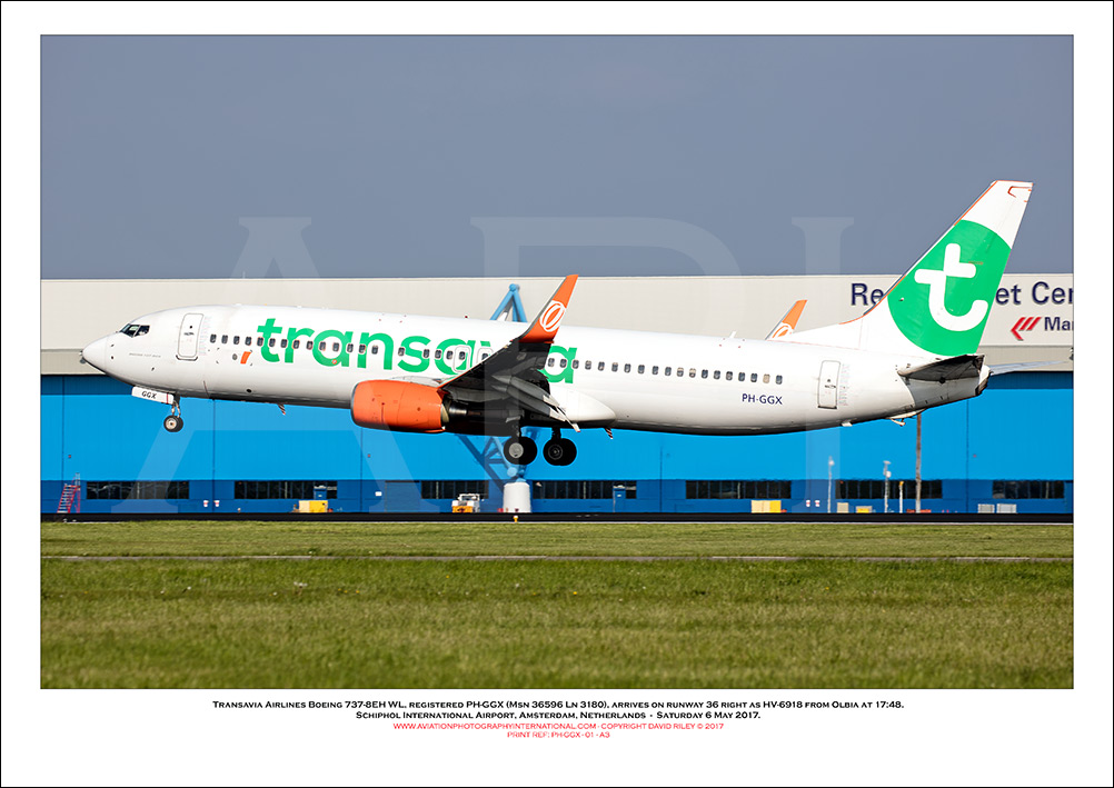 PH-GGX - Transavia Airlines Boeing 737-8EH WL  (Msn 36596 Ln 3180) - 01