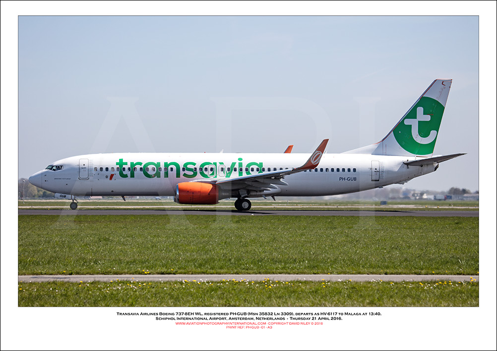 PH-GUB - Transavia Airlines Boeing 737-8EH WL  (Msn 35832 Ln 3309) - 01