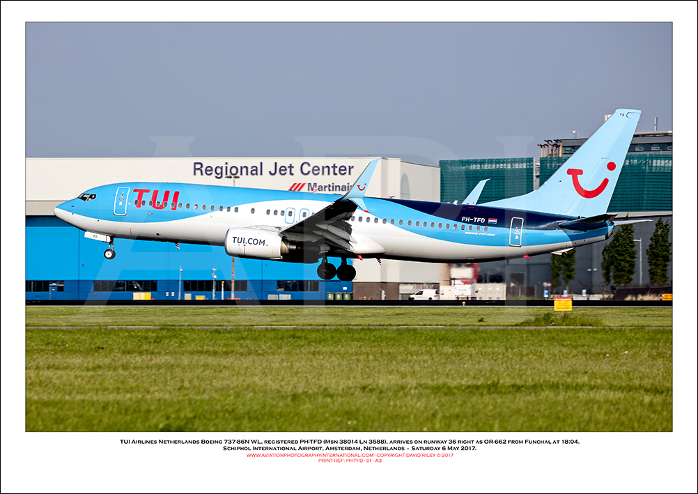 PH-TFD - TUI Airlines Netherlands Boeing 737-86N WL  (Msn 38014 Ln 3588) - 01