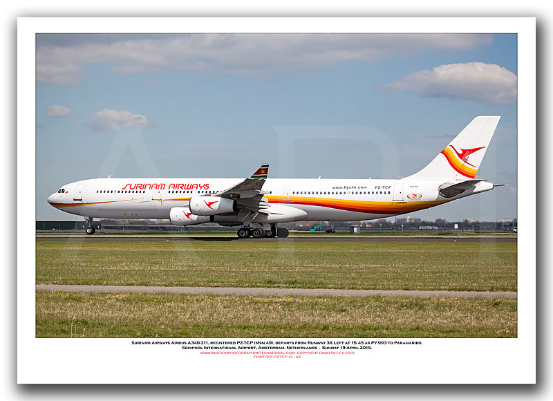 PZ-TCP - Surinam Airways Airbus A340-311 (Msn 49) - 01